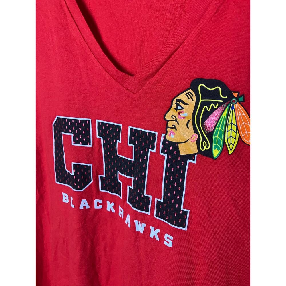 Chicago Blackhawks Chi NHL T- Shirt Red Long Sleeve Women Size XL Hockey - Picture 2 of 8